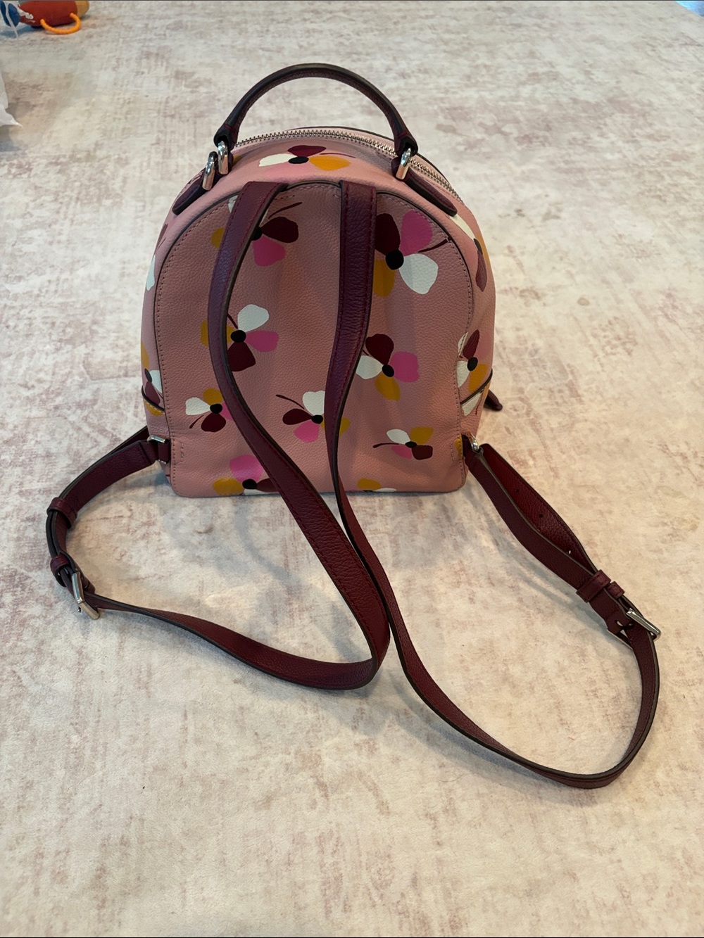 kate spade Pink Floral Mini Backpack with Multicolor Blooms - Picture 3 of 6
